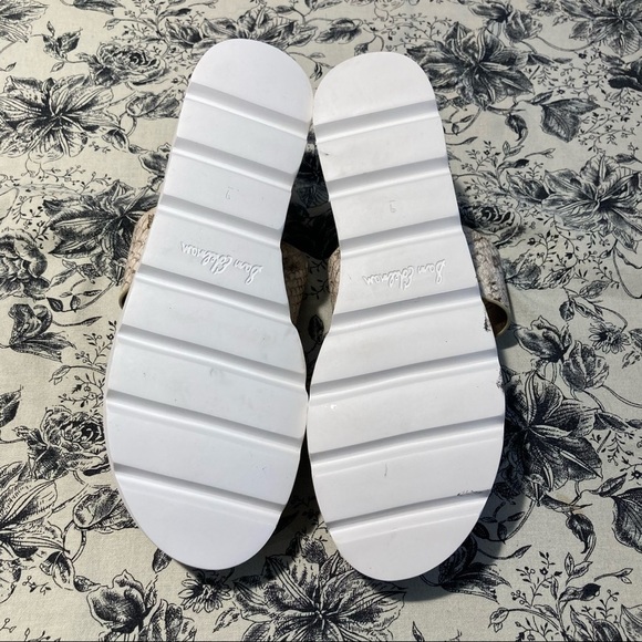 SAM EDELMAN Sz 9 Raul Cork Insole Chunky Sole Slip On Sandals Snakeskin - Picture 7 of 9